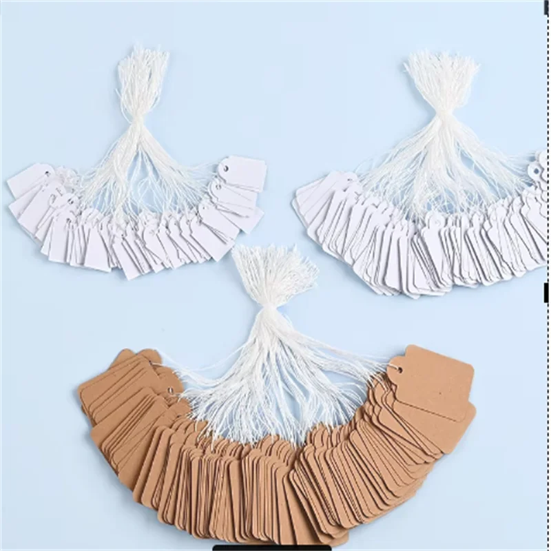 100pcs Spot jewelry hanging tags, string rings, price tags, white handwritten gold and silver jewelry price tags, gardening labe