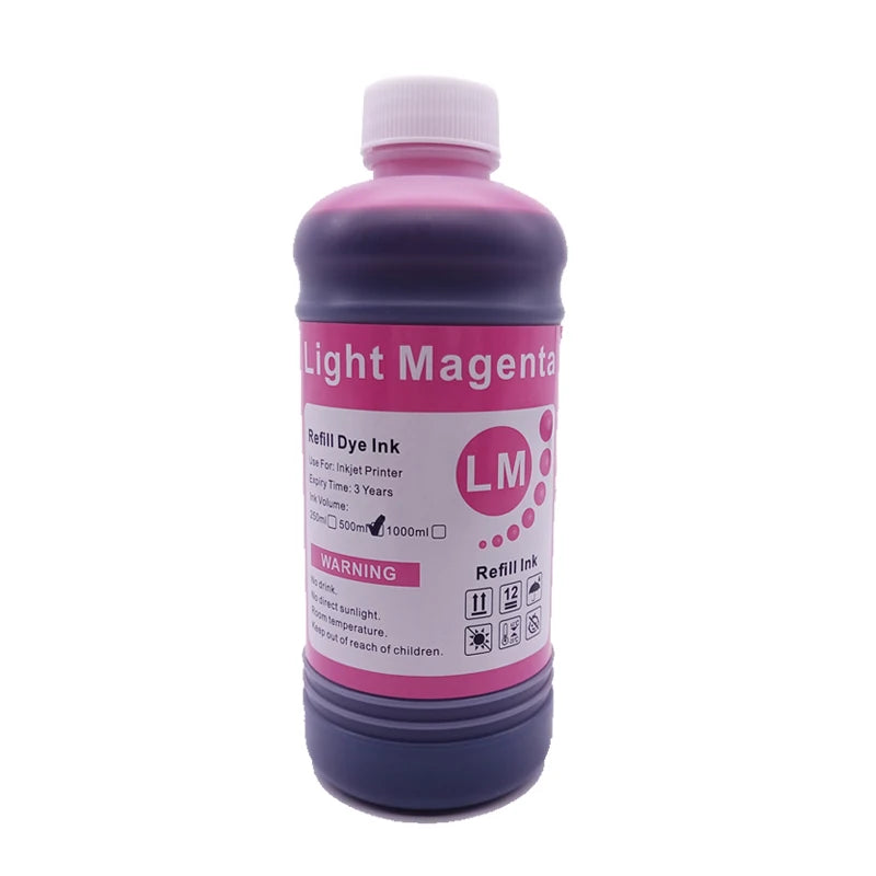500ML Universal BK C M Y Refill Dye Based Ink Large Capacity Use For Epson Canon HP Brother Lexmark Samsung Dell Inkjet Printer