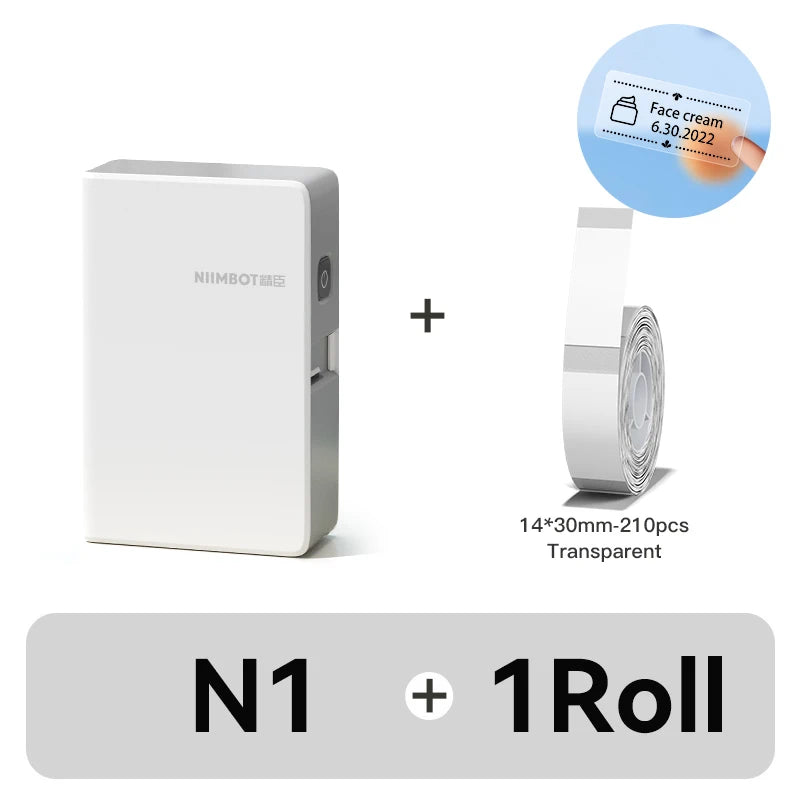 Niimbot N1/B18 Thermal Transfer Label Sticker Printer Mini Label Maker With Ribbon PET Papers For Jewelry Store Cable Cosmetics