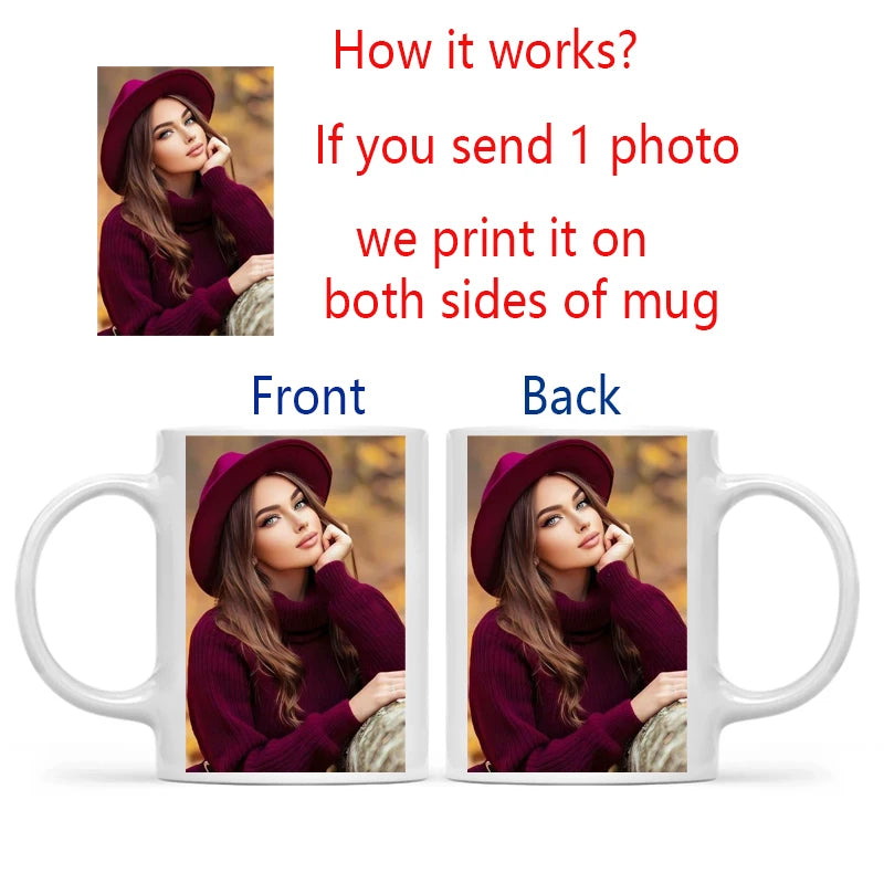 Personalised Your Photo Mug, Custom NAME IMAGE Cup, Customize Coffee Mugs, Tea Cups, Mothers' Day, Fathers' Day Wedding Gift