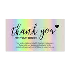 10-50pcs Thank You Cards For Small Business Colorful Laser Paper Thank You For Your Order "Beyond Grateful" Cards