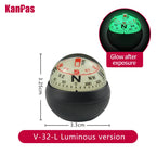 KANPAS Compass for Car/Small Dashboard Compass/Compass for Boat/No Leaking Compass/Double Dial/Luminous