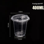 10/20/50pcs Transparent Disposable Coffee Cup Without Straw Suitable for Smoothies and Cold Drinks
