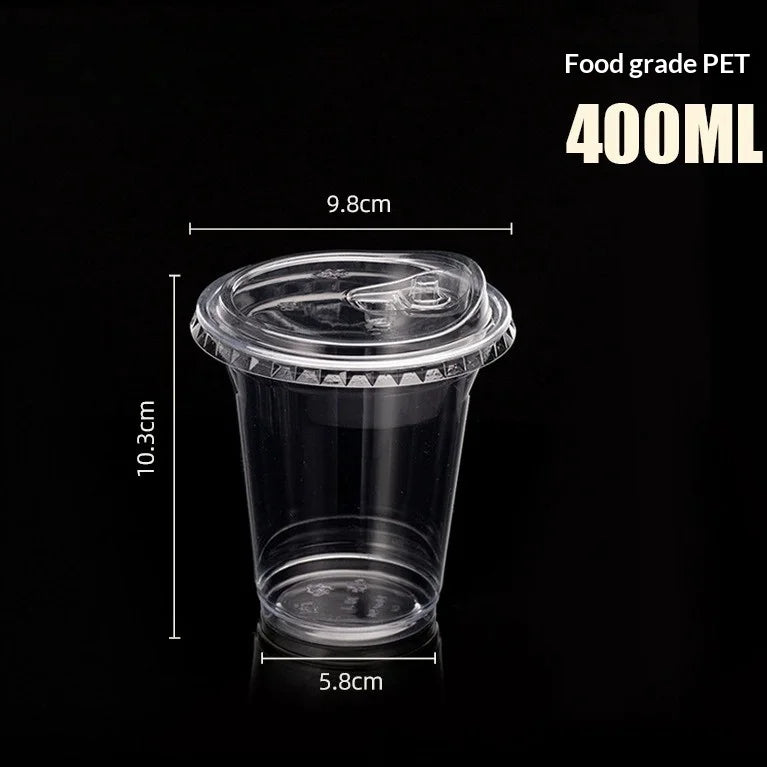 10/20/50pcs Transparent Disposable Coffee Cup Without Straw Suitable for Smoothies and Cold Drinks