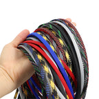 5M Multicolor PET Insulated Braid Sleeving 2mm - 40mm Expandable Wire Cable Sheath Flame-retardant Nylon Braided Mesh Tube DIY