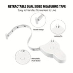 150cmAutomatic Telescopic Tape Measure Body Measuring Tape Sewing Ruler Tools Centimeter Tapes For Body Meter Measure White Tool