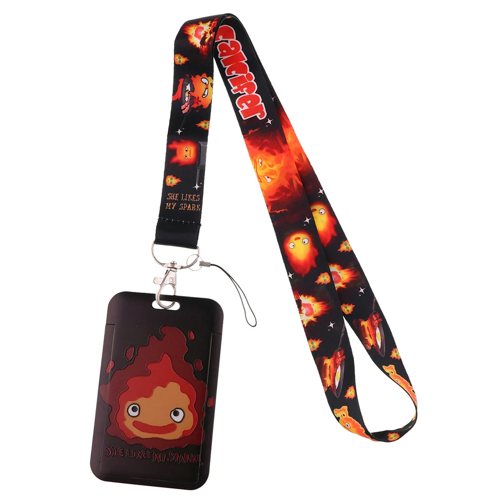 Anime Movie Lanyard Cute Cat Card Holder Neck Strap for Key ID Card Phone Straps Badge Holder Keyrings Cosplay Accessories Gifts