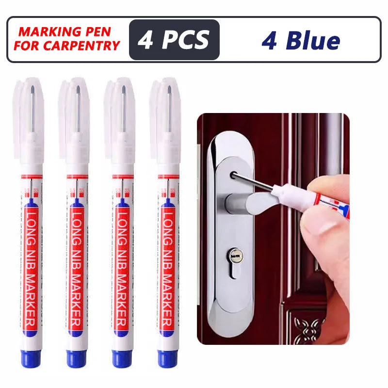 iLMH 4-40Pcs Deep Hole Long Nib Head Marker For Metal Perforating Pen Waterproof Bathroom Woodworking Decor Multi-Purpose Tool