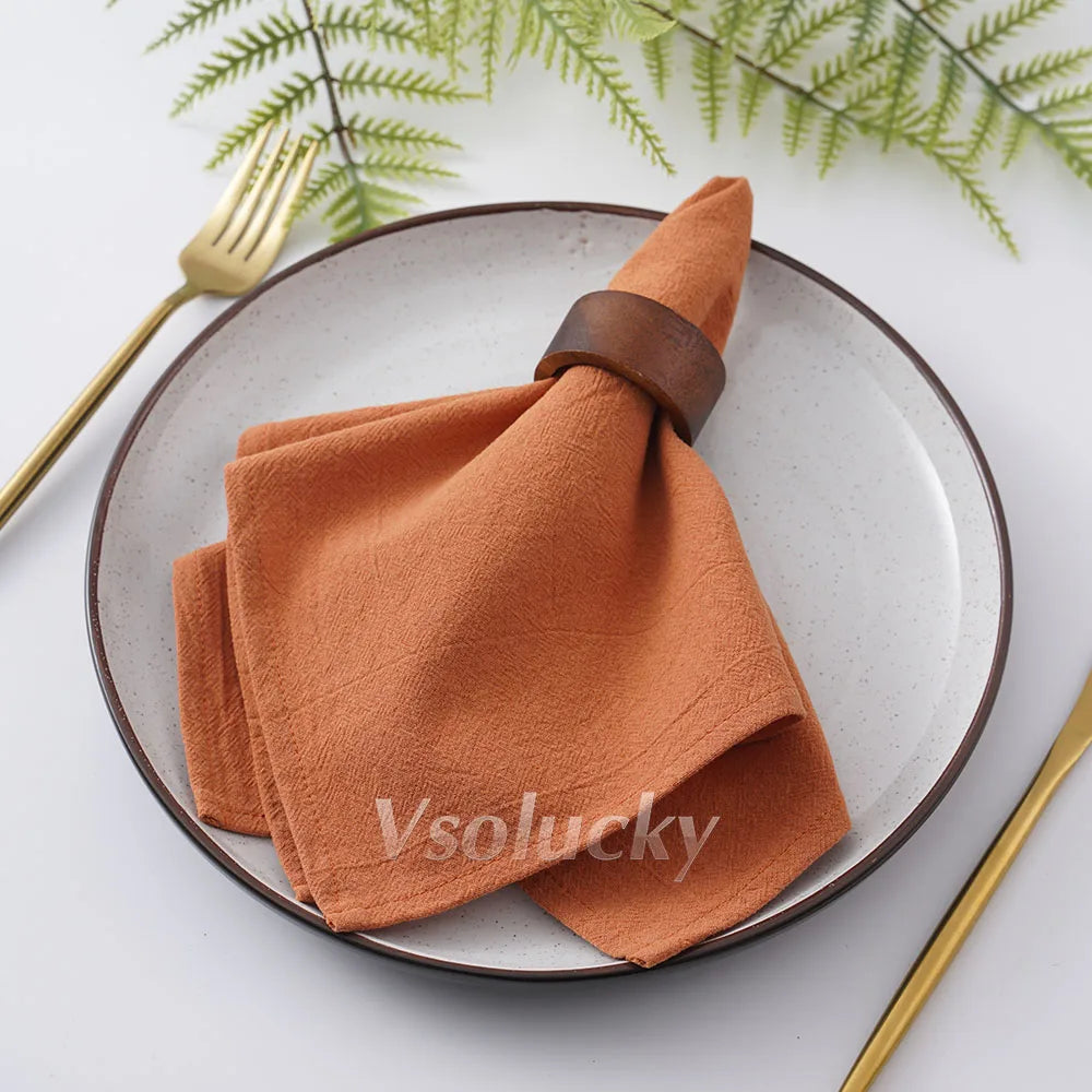 Cloth Napkin 40x40cm Washed Cotton Plain Washed Cotton Soft Rustic Table Napkin for Wedding Christmas Party Daily Family Meals