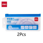4-Piece Essential Geometry Set-Accurate Protractor, Straightedge Ruler, Triangle Ruler, and Perfect for Students and Architects