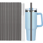 12Pcs Color Replacement Straws for Stanley 30/40 oz Tumbler , 12 in Long Reusable Plastic Straws for Stanley Cup, Plus 2 Brush