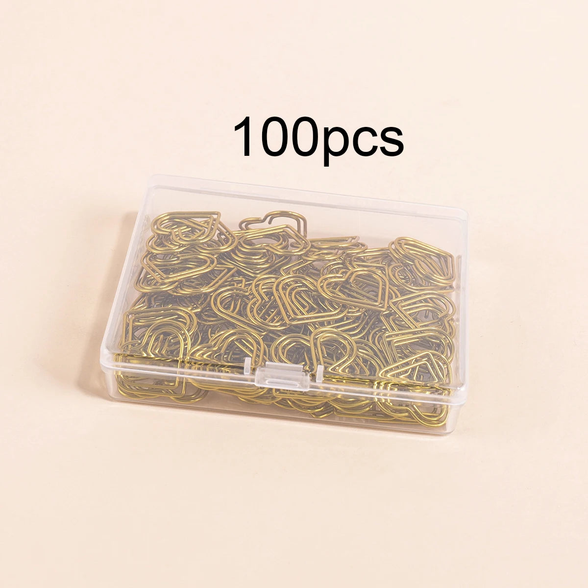 100 Heart-Shaped Metal Colorful Paper Clips, Note Card Bookmark Clips, Creative Office Supplies, Stationery Gifts for Friends