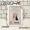 ABS Slide Kpop Photo Card Holder Anti-lost Keychain 3 Inch INS White Idol Protective Case Bag Bus Cards Sleeves Supplies