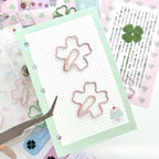 10Pc/set Ins Creative Design Clover Paper Clip Green Pink Color Scrapbook Paper Clip DIY Decor Photocard Memo Pad Fixed Clip Pin