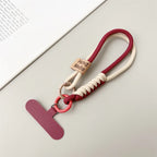 INS British Style Contrasting Woven Phone Lanyard Short Handheld Trendy Phone Case Wrist Rope Doll Luggage Pendant Hanging Rope