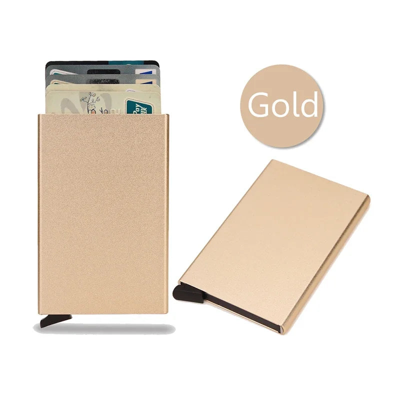 Rfid Metal Credit Card Holder Luxury Men Minimalist Wallet Cardholder Case Bag Business Supplies Card Storage Box Organizer Mini