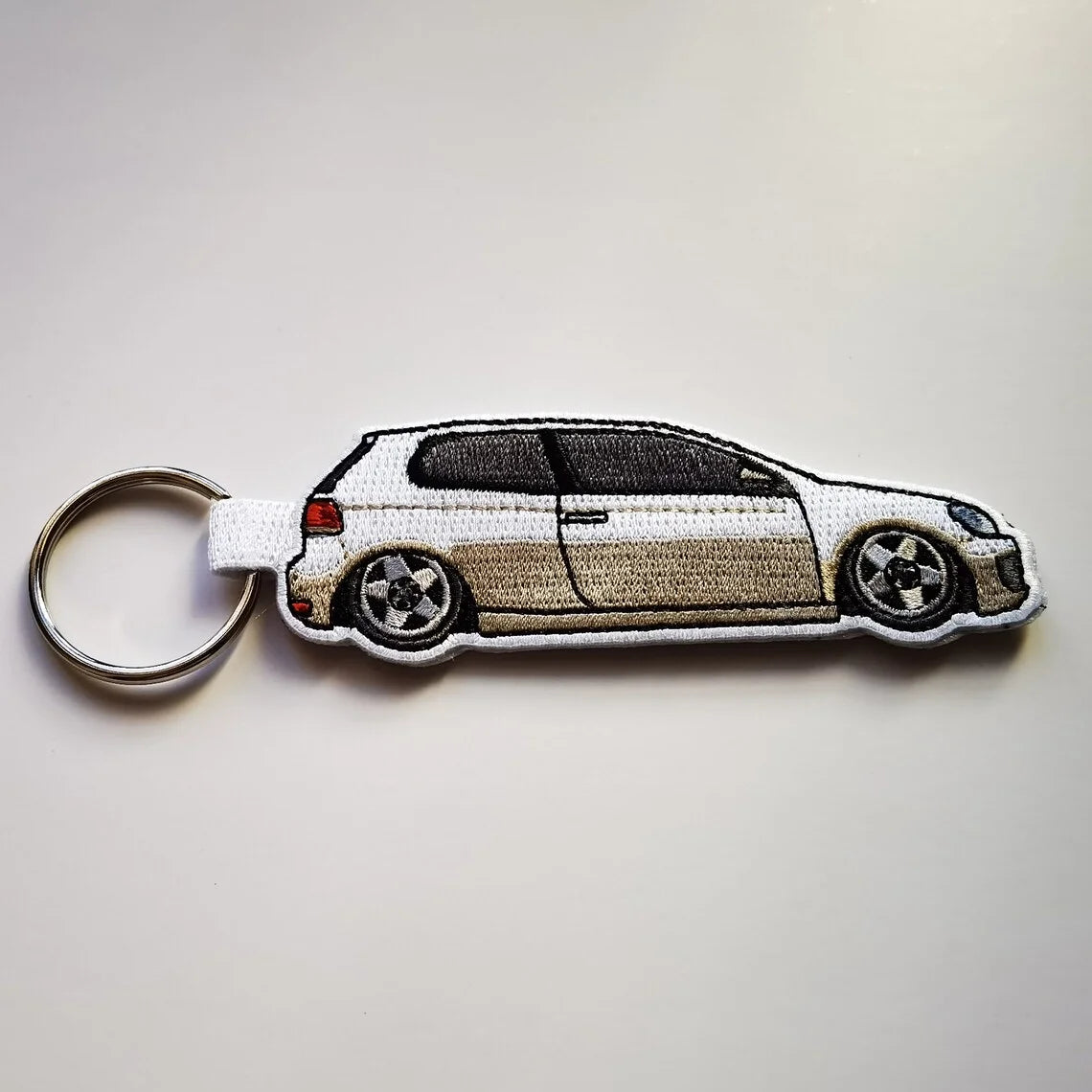 Custom Embroidery Keychains Double-sided Wholesale 50 PCS Printed Woven Logo to Customize Fabric Key Ring Tag for Bag Phone Car
