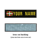 Basque Flag 10X2.5cm Embroidery Custom Name Text Patch Stripes Badge Iron On Or  Patches