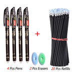 26 Pcs/Set Kawaii Erasable Pens 0.38mm Gel Pen Waterproof Gel Ink Stationery School Writing supplies for Notebook Office Student