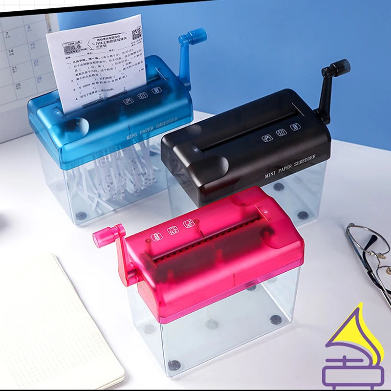 Mini Manual Paper Shredder A6 Office Document Destroyer Receipts Tickets Thick Cardstock Cutting Machine 18x15x10.5cm