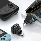 180 Degree U-shaped USB Type C Adapter OTG 20Gbps Fast Data Transfer  USBC Charging Converter for Steam Deck/Nintendo Switch