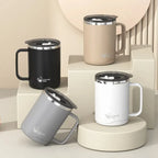 500ml Double-layer Mug 304 Stainless Steel Insulated Coffee Cup With Handle Portable Sealed Water Cup Drinkware For Student Kid