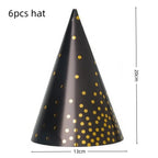 Black Gold Birthday Party Decorations Tableware Paper Plates Cups Napkin Tablecloth for Adult Kids Happy Birthday Party Supplies