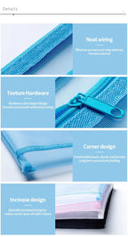 Nylon Mesh File Bag A4 A5 A6 Transparent Zipper Test Paper Information Bag Office Student Pen Bag Subject Bag Puzzle Storage Bag