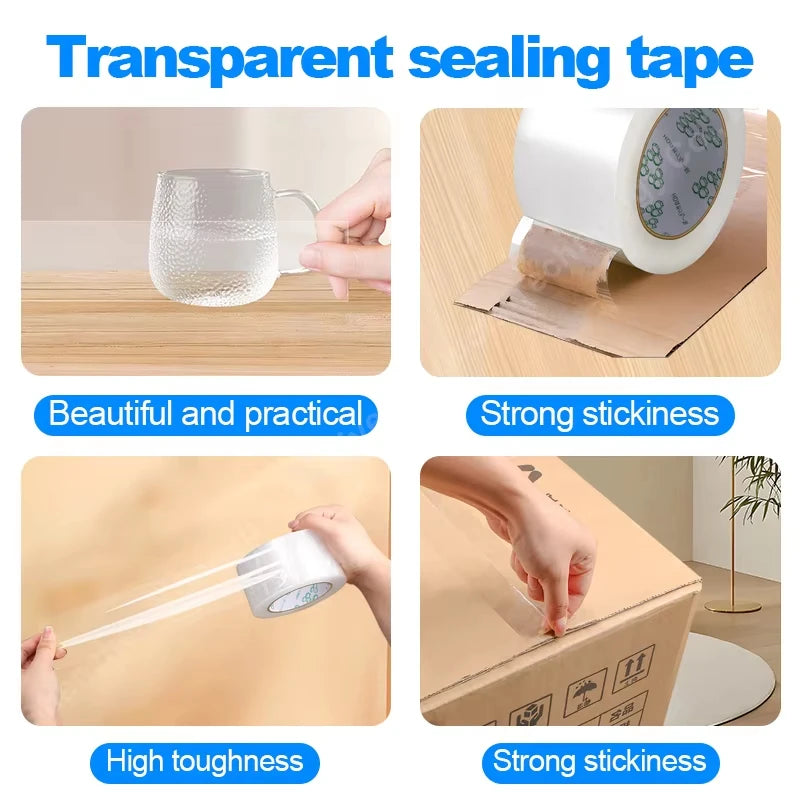 Transparent Tape  BOPP White Packaging Sealing Logistics Carton High Viscosity Express Office Fixed Items Bundling Parcels