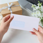 50Pcs Peel and Seal Security Envelopes with Left Window for Invoices Statements Checks Confidential Storage