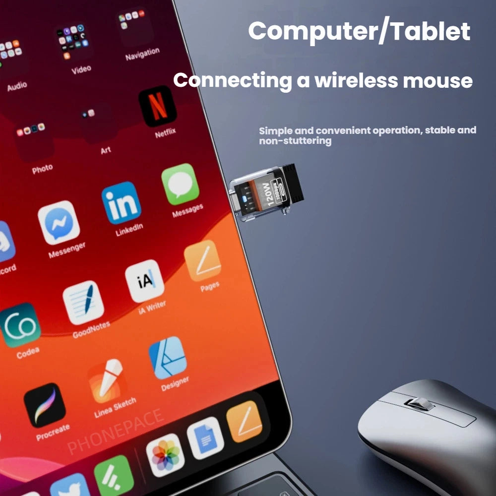 Type C Adapte USB 3.2  OTG Fast Charging 120W 10GB High Speed Data Audio Transfer For PC Tablet