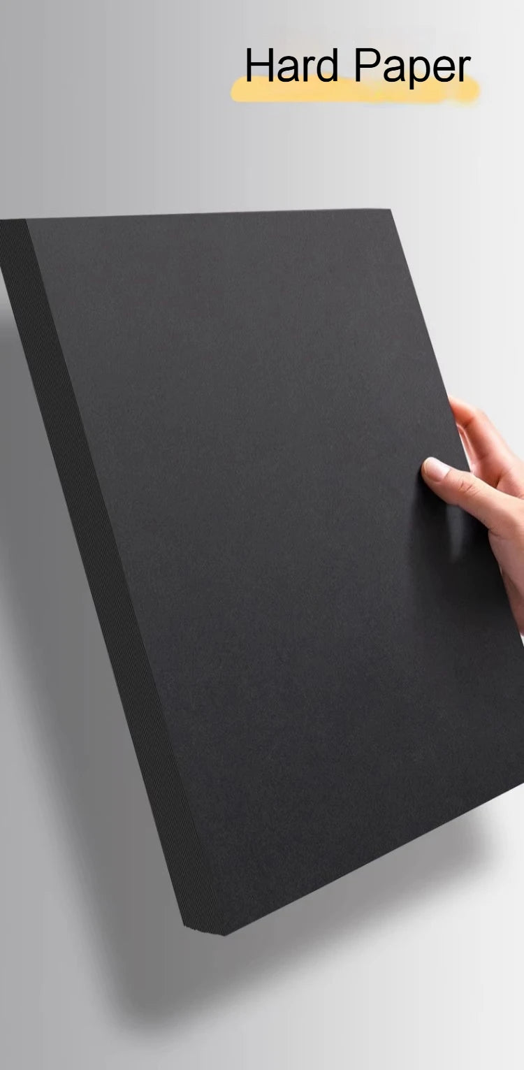 20-100 Sheets Black Paper for Drawing Diy Crafts Decorative Packaging 180/230/300gsm/m² Thickened Paper Cardboard Sketch Pad