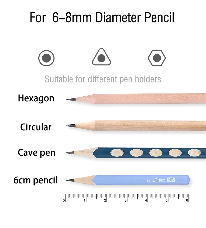 Tenwin Electric pencil sharpener Fully automatic pencil sharpener for 6-8mm pencil Student stationery supplies