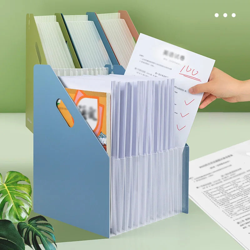 HUAJIE Expandable 13-Pocket A4 Accordion File Organizer - Large Capacity, Durable PP Material, for Office and School Storage