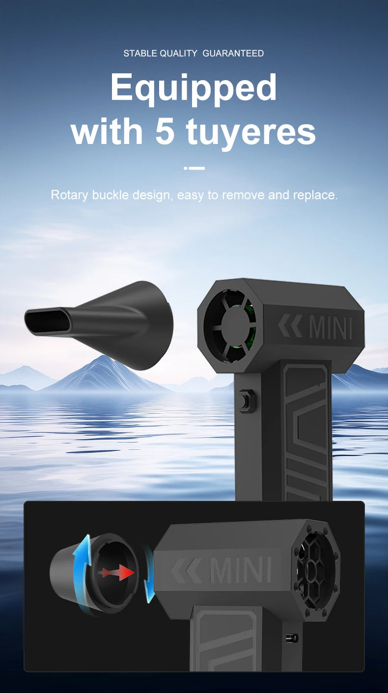 Turbo Jet Fan High Speed Vacuum Mini Electric Air Duster Rechargeable Cleaner for PC Keyboard Car Dust Snow Leaf Blower 4-Gear