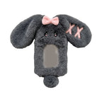Cute Bunny Plush Photo Holder Student ID Card Holder Rabbit with Bowknot Design Photo Album Photo Protector Cover Gift for
