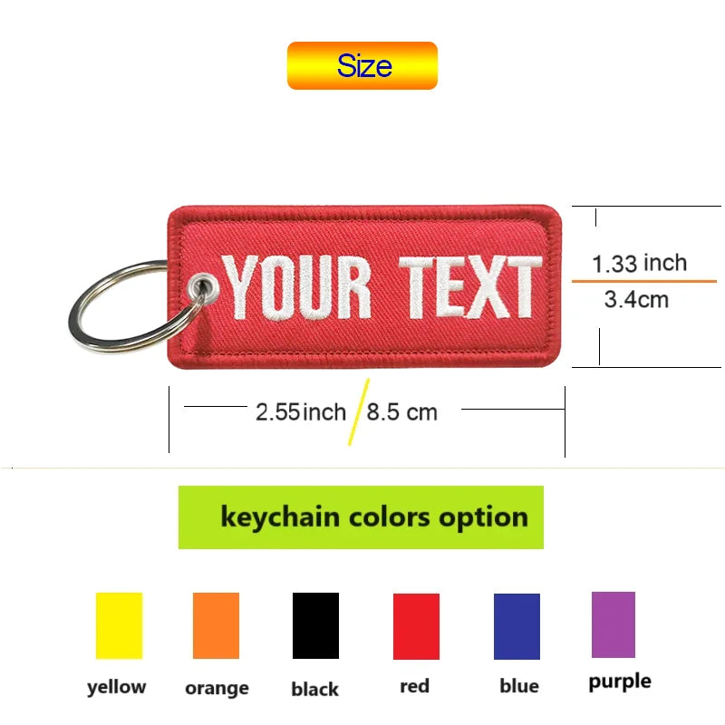 Personalized Name Customization Embroidery Patches, Car, Motorcycle, Backpack, Door Lock, Key-Chain Tag