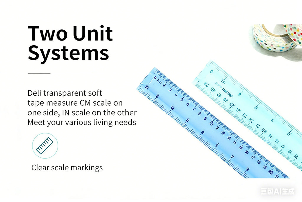 Deli 6209 Flexible Ruler, Bendable 30cm Plastic Straight Ruler, High Toughness Student Office Measuring Tool