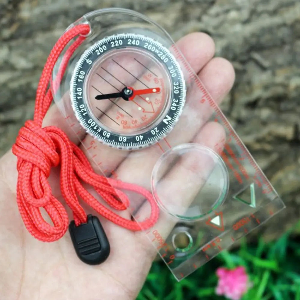 High Quality Acrylic Map Ruler Compass Multi-function Portable Baseplate Compass Transparent Camping Maps Hiking