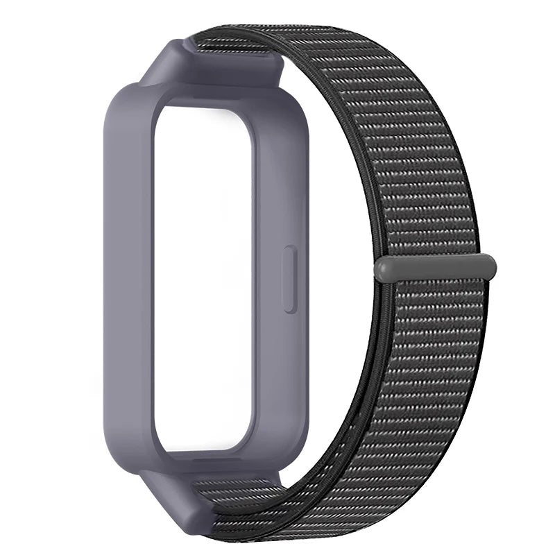 Strap+PC Case for Xiaomi mi band 9 active accessories sports Nyon bracelet correa+Protective Bumper shell Cover for Redmi band 3
