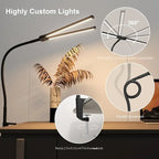 Double Head Desk Lamp Clip-on LED 3 Modes Brightness Adjustable USB Adapter Suitable for Reading Studying Piano Monitors Office
