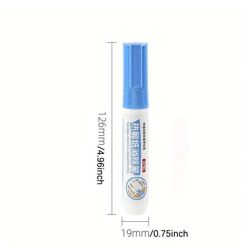 1/2/6 Pack Thermal Paper Correction Fluid Express Applicator Privacy Text Quick-Dry Cover-Up Liquid Correction Tool Traceless Eraser Pen for Use with Express Delivery Labels, Phone Bills, and Account Clearing Tool