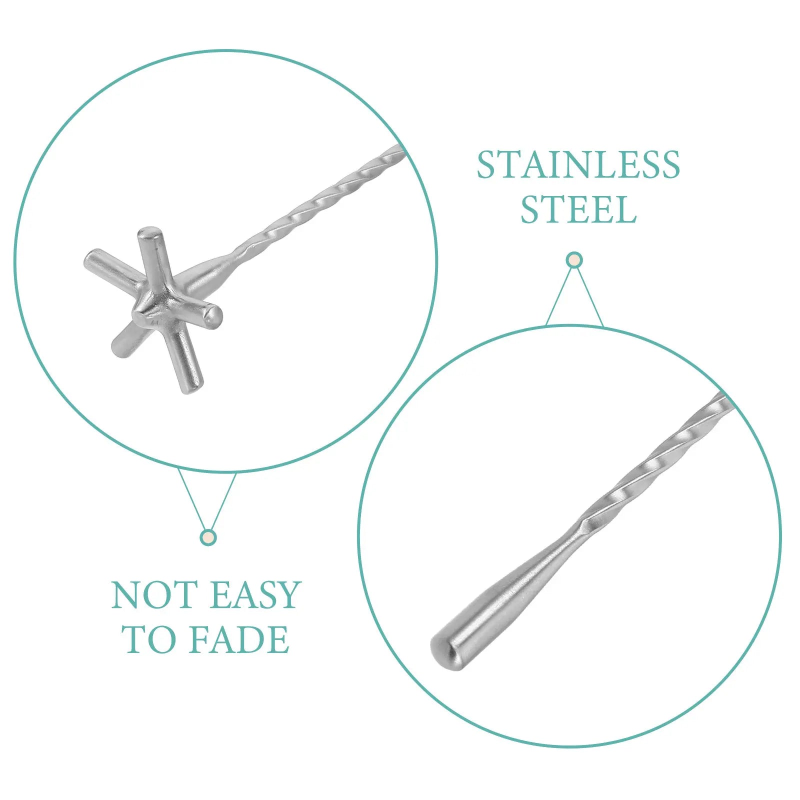 Stainless Steel Cocktail Stirrer Metal Swizzle Stick Reusable Beverage Stirring Tool Party Drink Mixer Xmas Holiday Coffee Hot