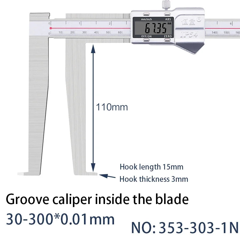5-150mm Inner Groove Electronic Caliper Inner Diameter Outer Groove Inner Hole Measurement Tool Inner Hole Vernier Caliper