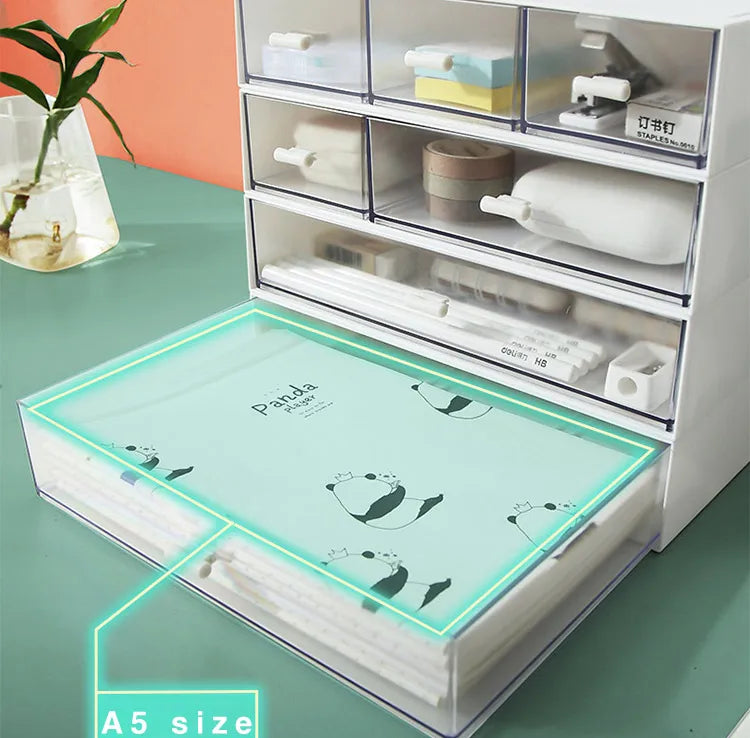 Desk Storage Drawers Desk Document Sundries Holder Cosmetic Desktop Organizer Box Cabinet Home Office Stationery Stackable Box