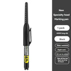 1-12 PCS 45mm Tip Waterproof Long Head Marker Pen Quick-Dry Ink for Woodworking Construction, Deep Hole White Black Red Blue