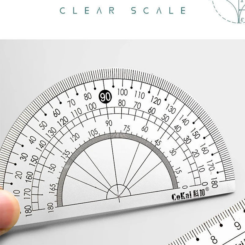 Compasses and Rulers 9-piece Set Kawaii Triangle Ruler Ruler Student Set Ruler Multi-functional Mathematical Drawing Compass Set