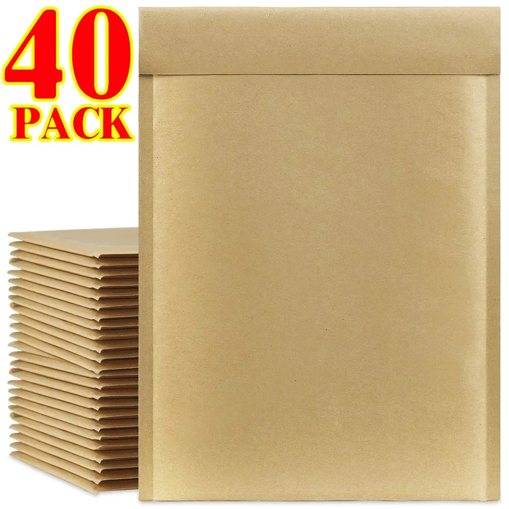 Kraft Bubble Mailers Self-Seal Mailing Envelopes Bubble Padded Mailer Package Shipping Bags for Card Jewelry Electronic Products