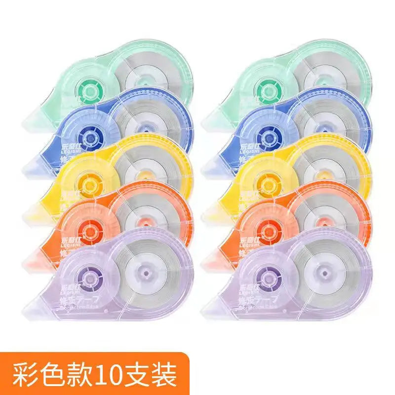 10 Packs, Correction Tape, White, Made Of Correct Tape, Eraser With Transparent Dispenser, Suitable For Office, School,