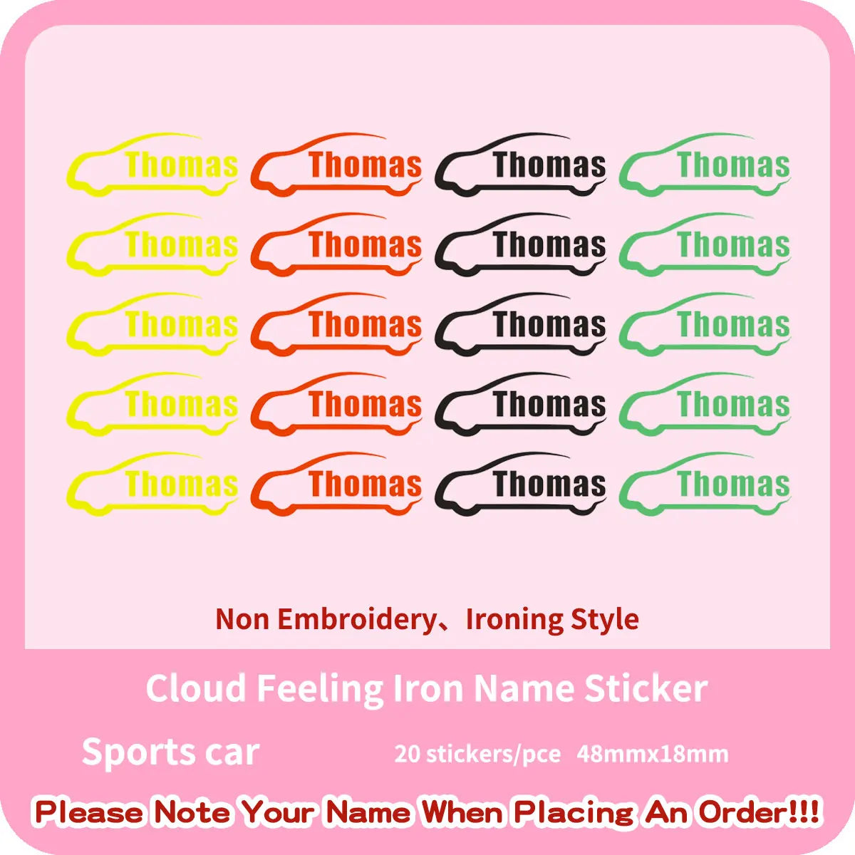Custom Thermal Embroidery Iron Name Tag Sticker Personalized Washable Sewing Clothing Children Stickers Clothes Babysuit Labels